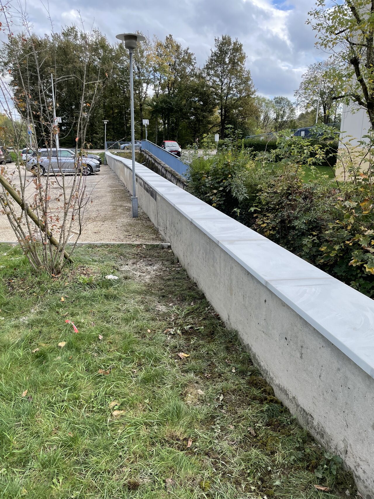 Pose de couvertines sur un muret longeant la Reyssouse à Bourg en Bresse pour le compte de CITYA-1-gtgc